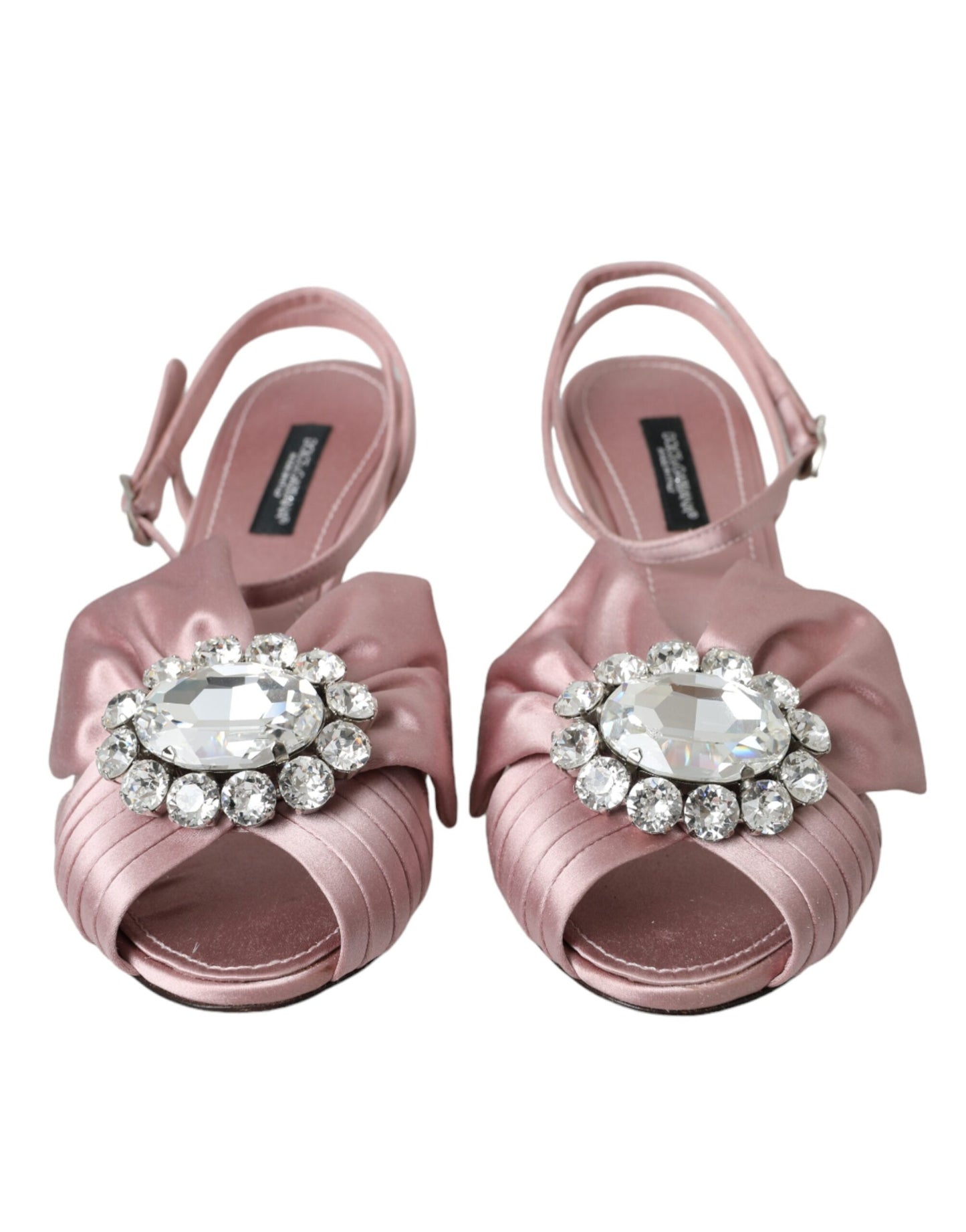 Dolce & Gabbana Pink Keira Crystal Heels Sandals Shoes Curated Luxury Accessories by Orvyn