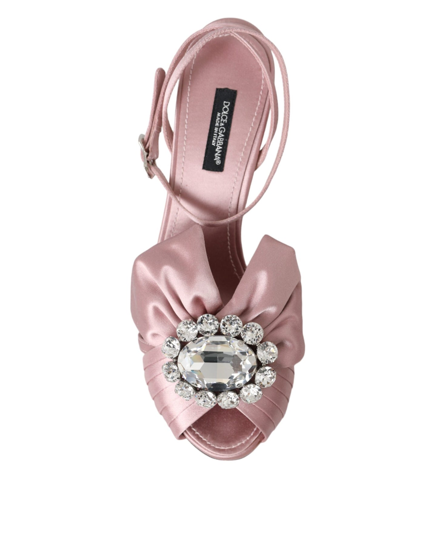 Dolce & Gabbana Pink Keira Crystal Heels Sandals Shoes Curated Luxury Accessories by Orvyn