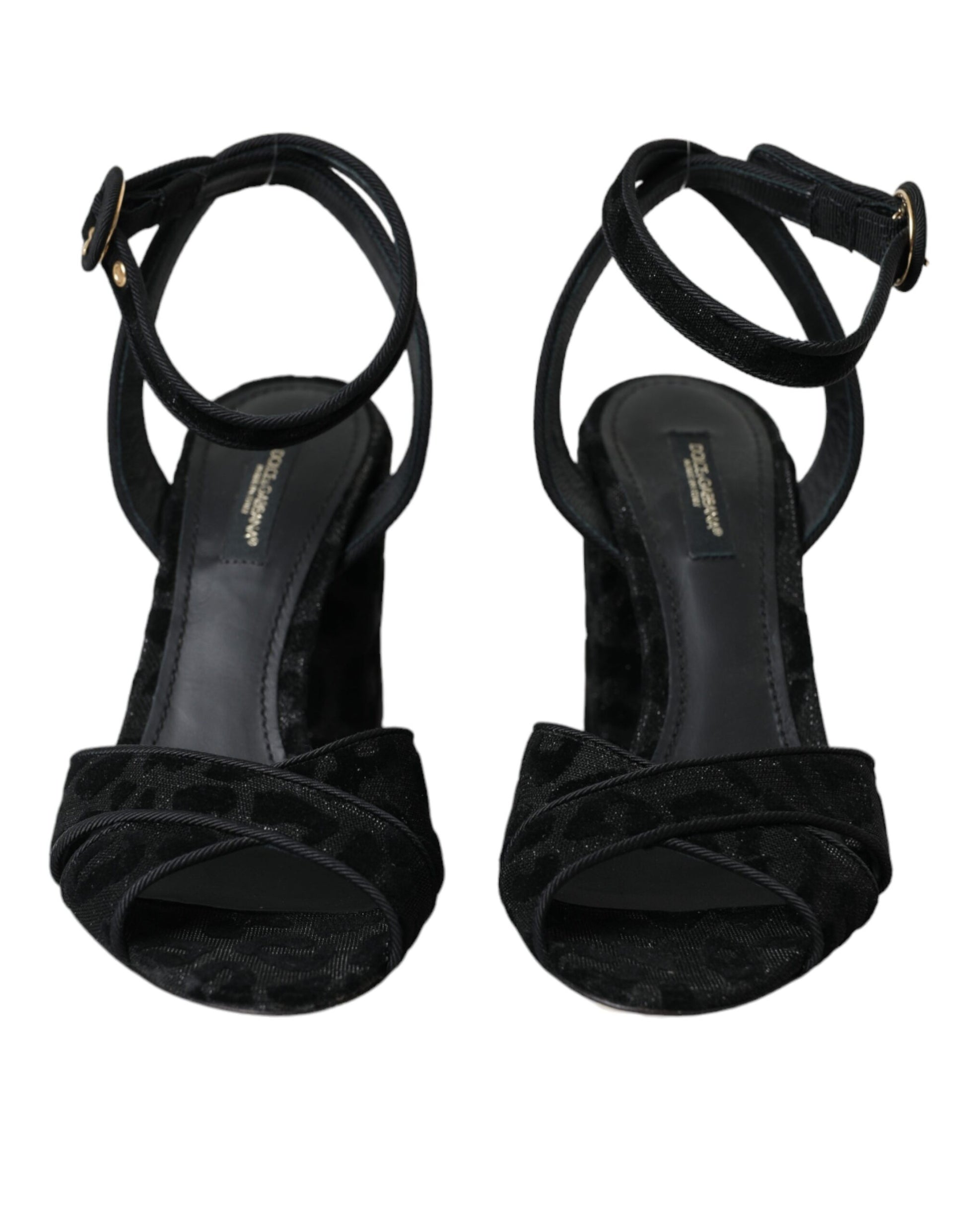 Dolce & Gabbana Black Leopard Suede Heels Sandals Shoes Curated Luxury Accessories by Orvyn