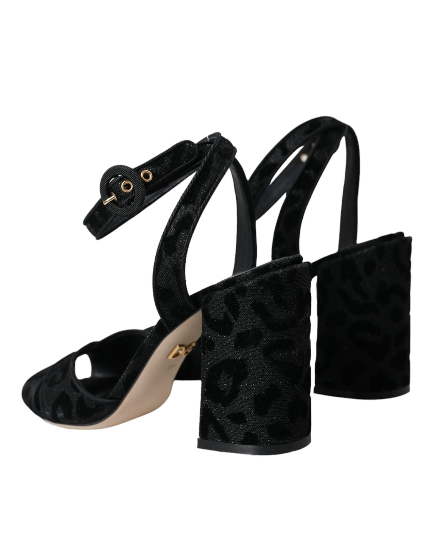 Dolce & Gabbana Black Leopard Suede Heels Sandals Shoes Curated Luxury Accessories by Orvyn