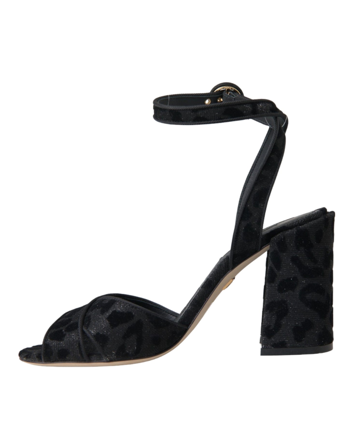 Dolce & Gabbana Black Leopard Suede Heels Sandals Shoes Curated Luxury Accessories by Orvyn