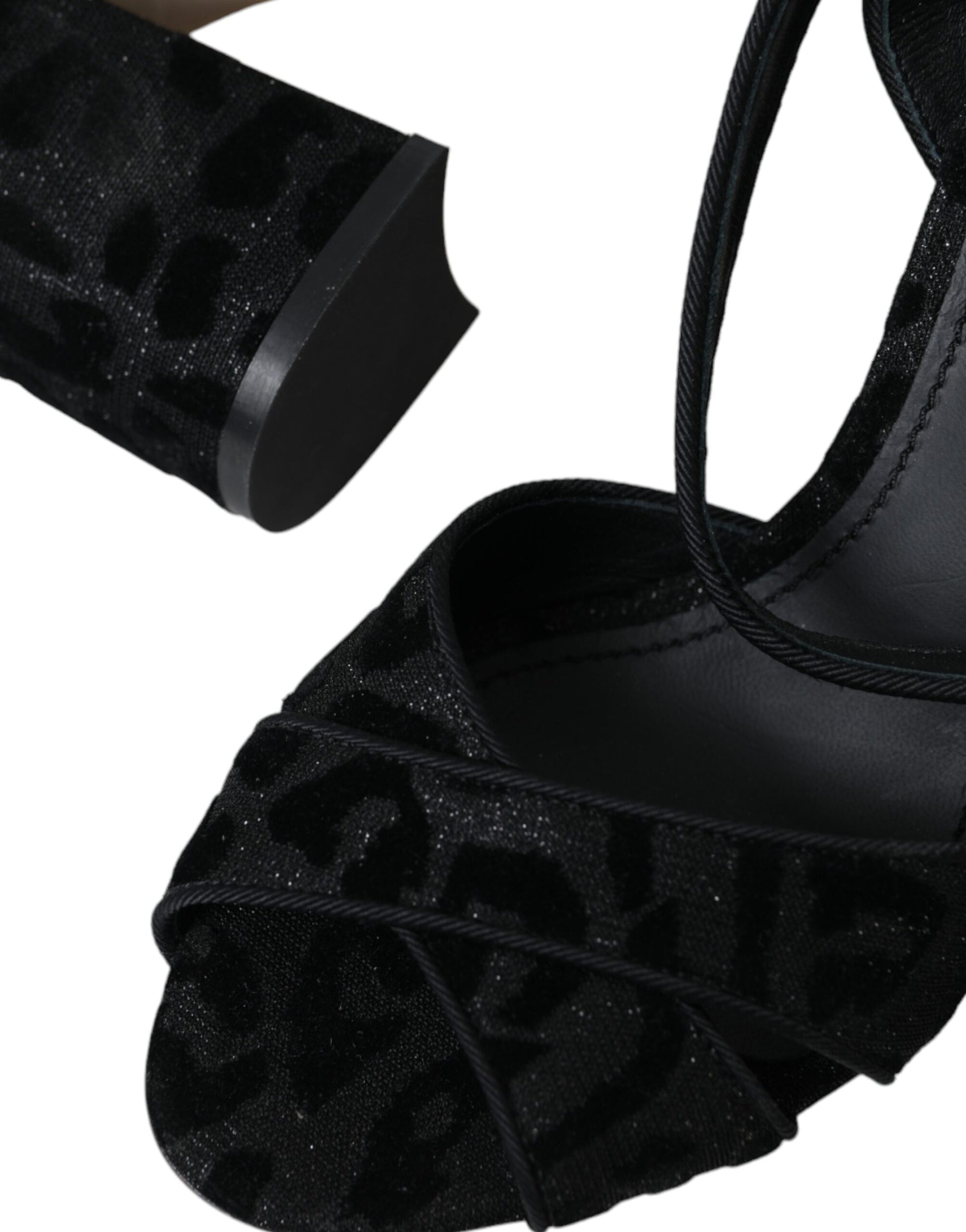 Dolce & Gabbana Black Leopard Suede Heels Sandals Shoes Curated Luxury Accessories by Orvyn
