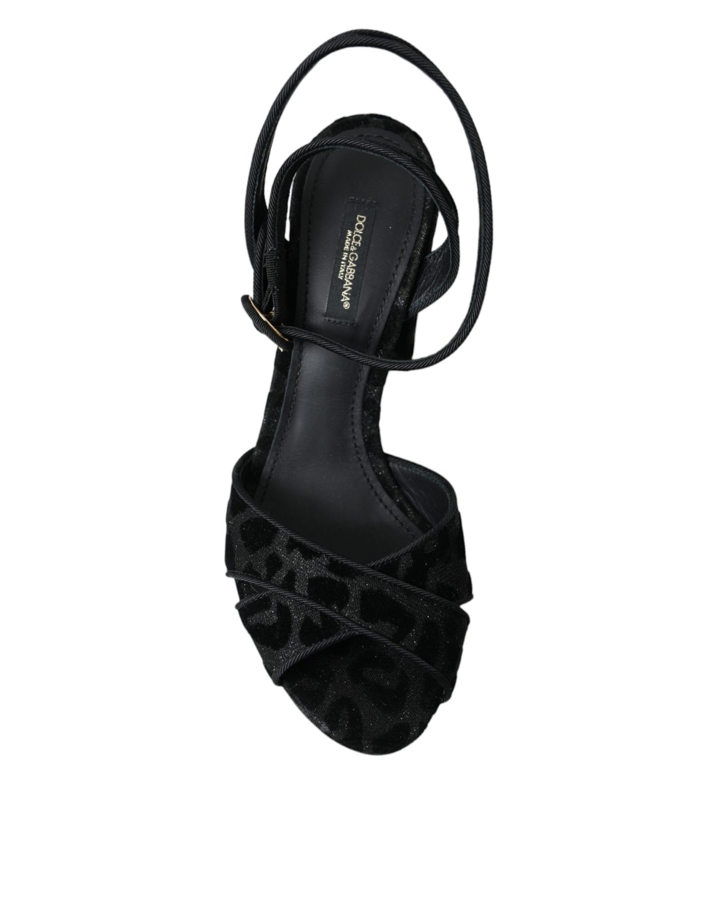Dolce & Gabbana Black Leopard Suede Heels Sandals Shoes Curated Luxury Accessories by Orvyn