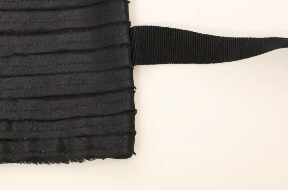 Dolce & Gabbana Black Silk Womens Waist Cummerbund schwarz