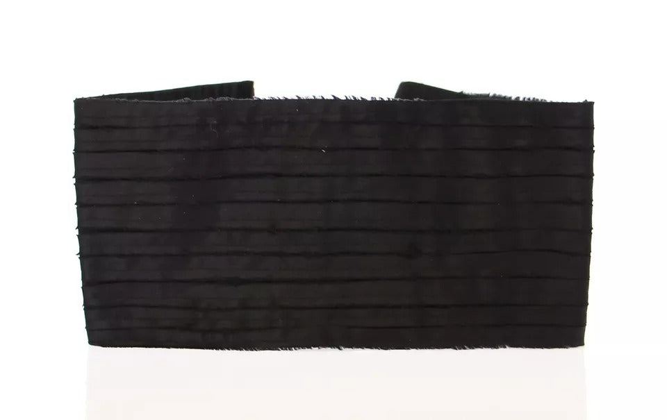 Dolce & Gabbana Black Silk Womens Waist Cummerbund schwarz