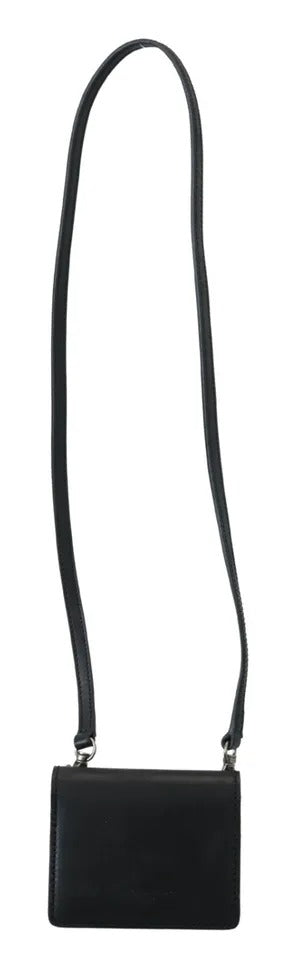 Dolce & Gabbana Black Leather Bifold Shoulder Sling Women Wallet Curated Luxury Accessories by Orvyn