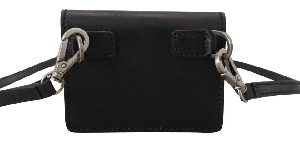 Dolce & Gabbana Black Leather Bifold Shoulder Sling Women Wallet Curated Luxury Accessories by Orvyn