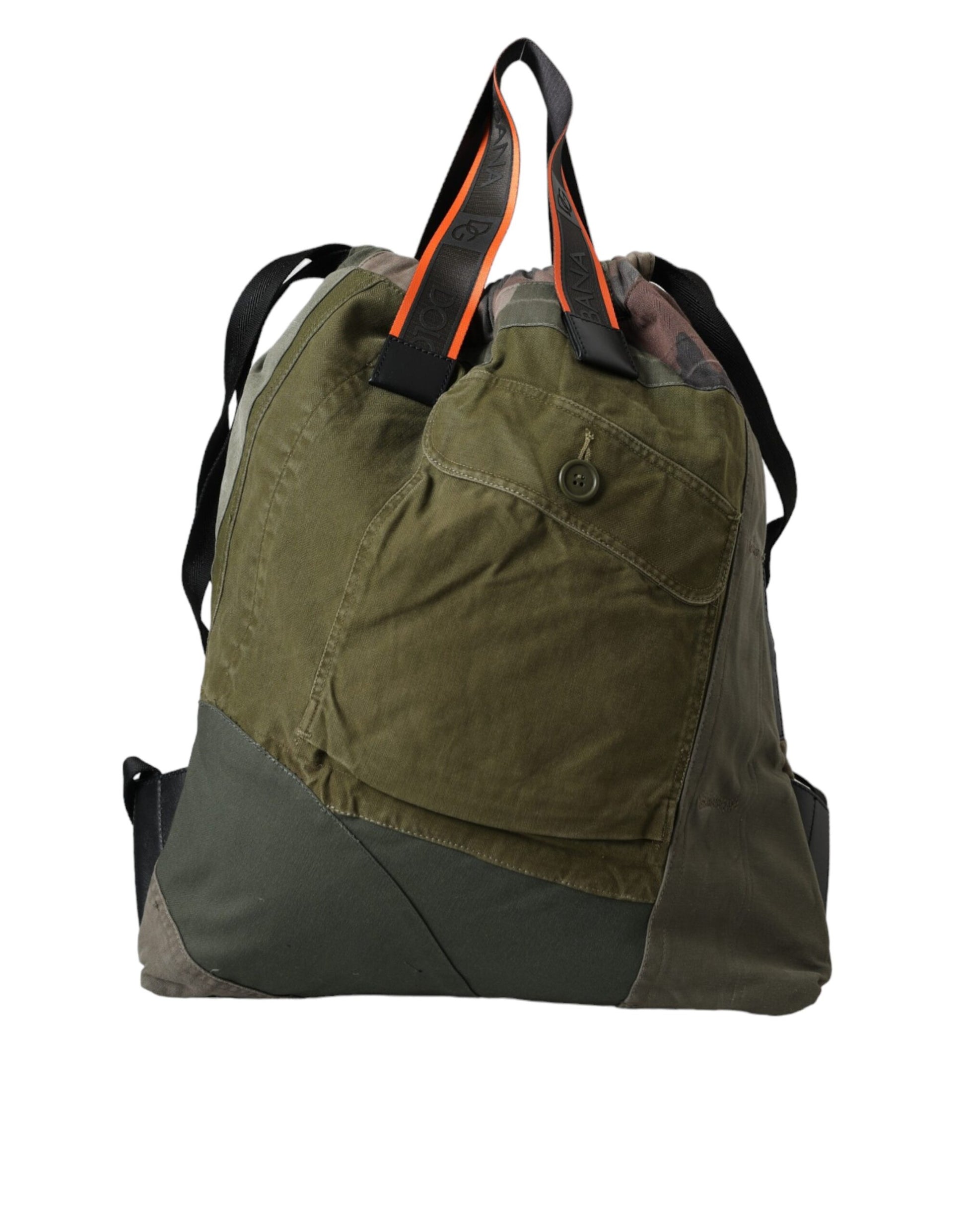 Dolce & Gabbana Military Green Patchwork Rucksack Backpack Bag Curated Luxury Accessories by Orvyn