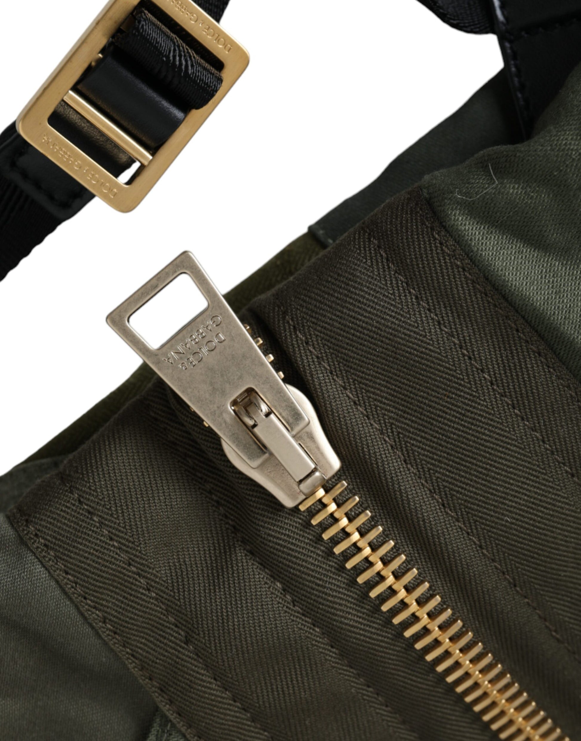 Dolce & Gabbana Military Green Patchwork Rucksack Backpack Bag Curated Luxury Accessories by Orvyn