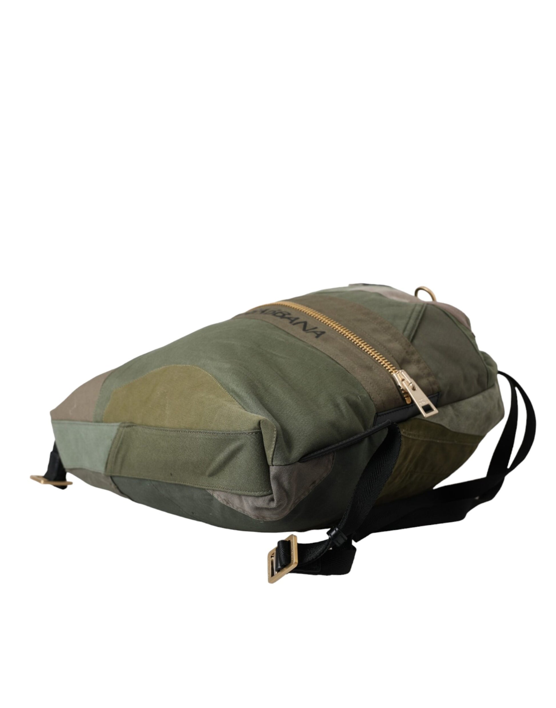 Dolce & Gabbana Military Green Patchwork Rucksack Backpack Bag Curated Luxury Accessories by Orvyn