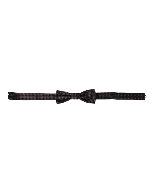 Dolce & Gabbana Brown Fantasy Silk Adjustable Neck Men Papillon Bow Tie Curated Luxury Accessories by Orvyn