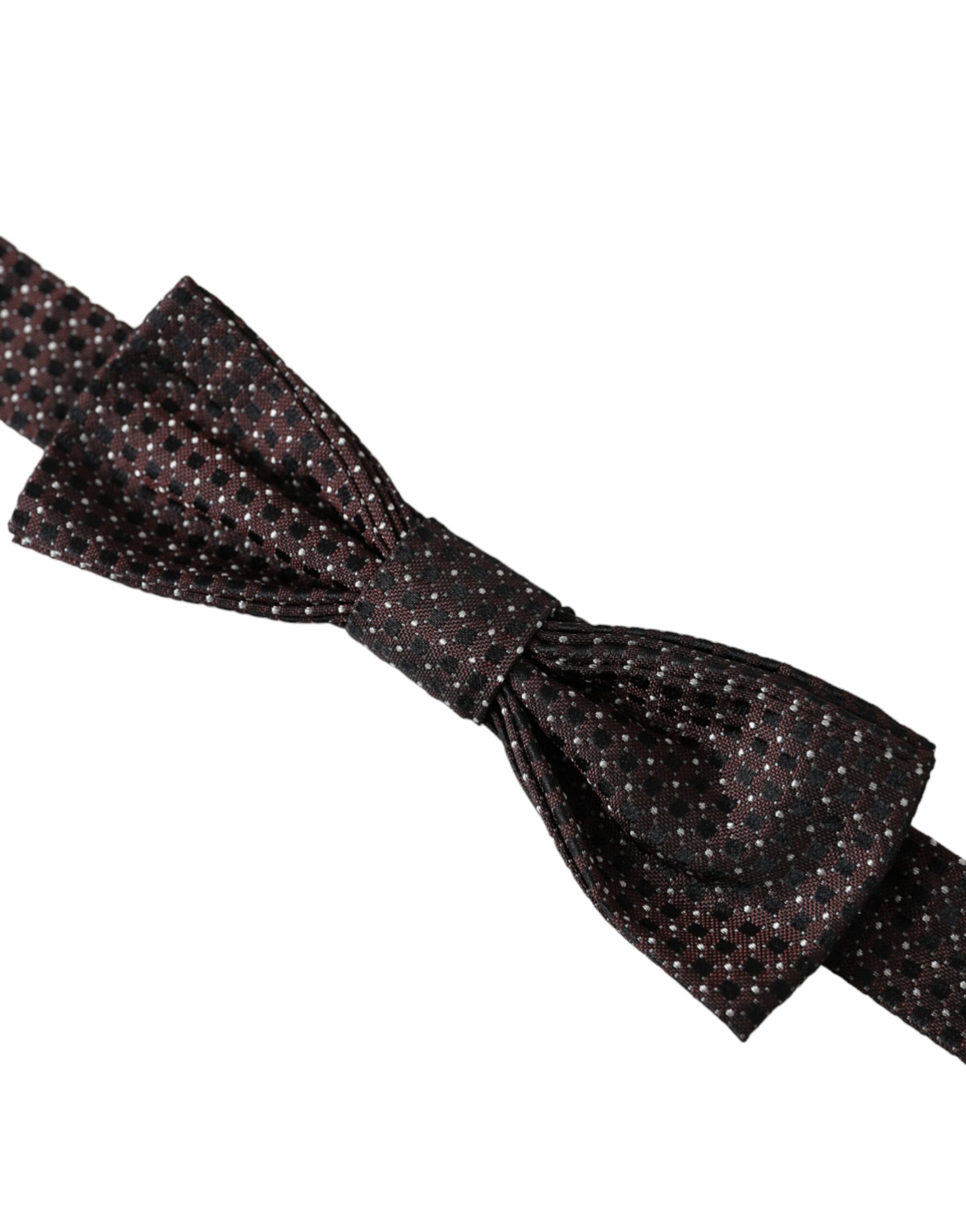 Dolce & Gabbana Brown Fantasy Silk Adjustable Neck Men Papillon Bow Tie Curated Luxury Accessories by Orvyn
