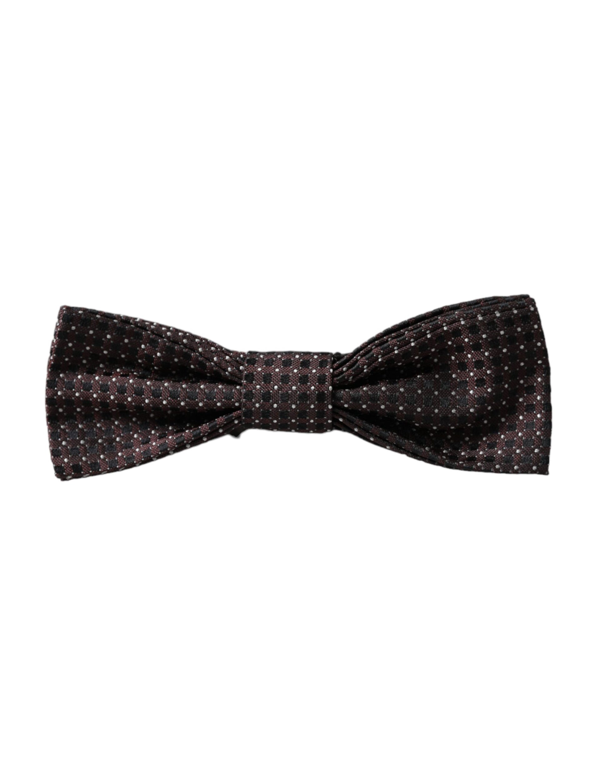 Dolce & Gabbana Brown Fantasy Silk Adjustable Neck Men Papillon Bow Tie Curated Luxury Accessories by Orvyn