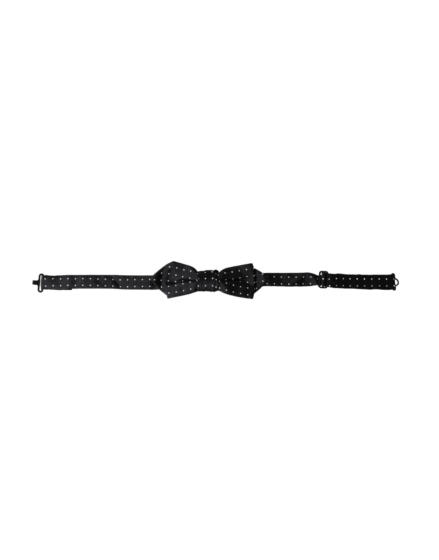 Dolce & Gabbana Black Silk Polka Dot Adjustable Neck Men Papillon Bow Tie Curated Luxury Accessories by Orvyn