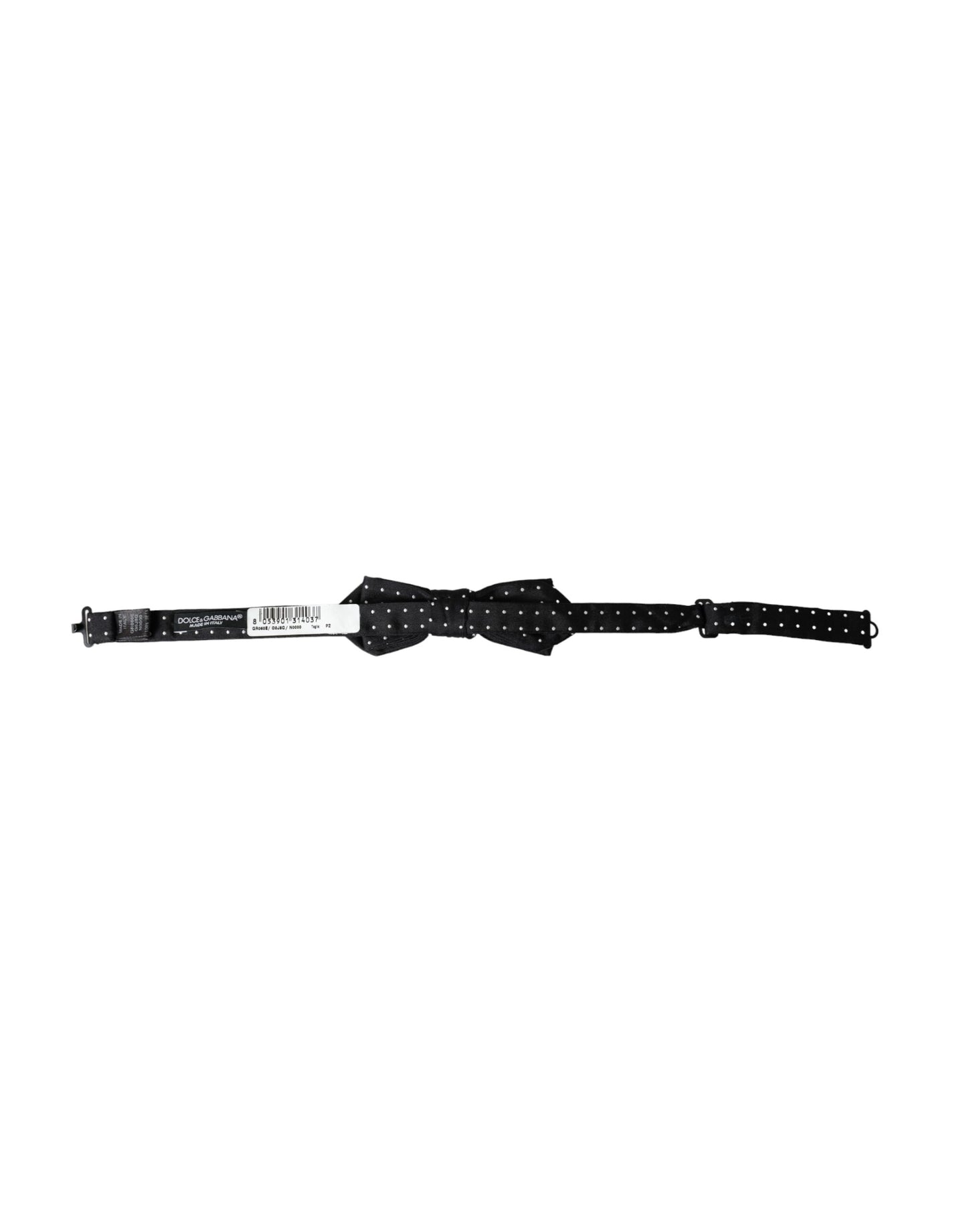 Dolce & Gabbana Black Silk Polka Dot Adjustable Neck Men Papillon Bow Tie Curated Luxury Accessories by Orvyn