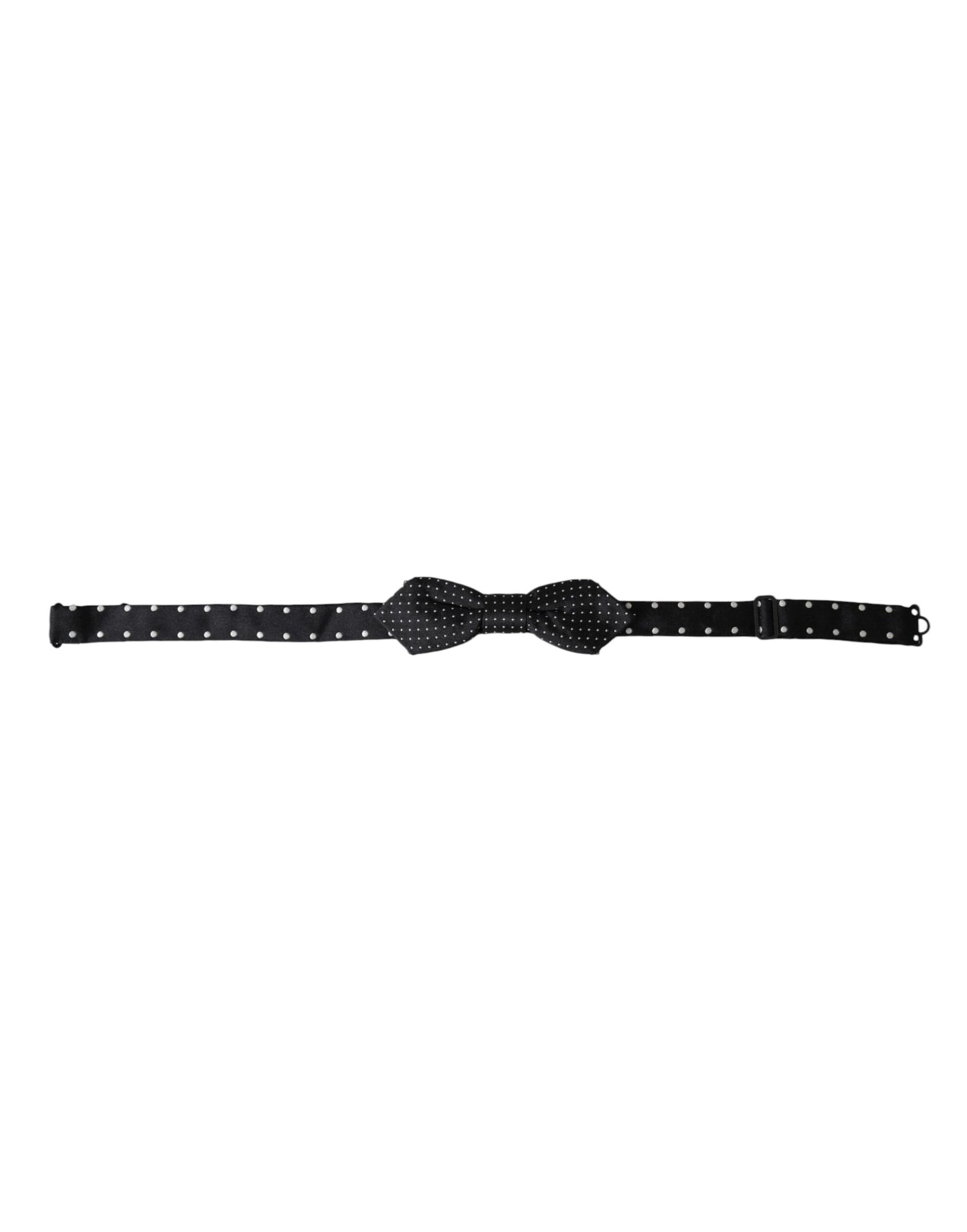 Dolce & Gabbana Black Silk Polka Dot Adjustable Neck Men Papillon Bow Tie Curated Luxury Accessories by Orvyn