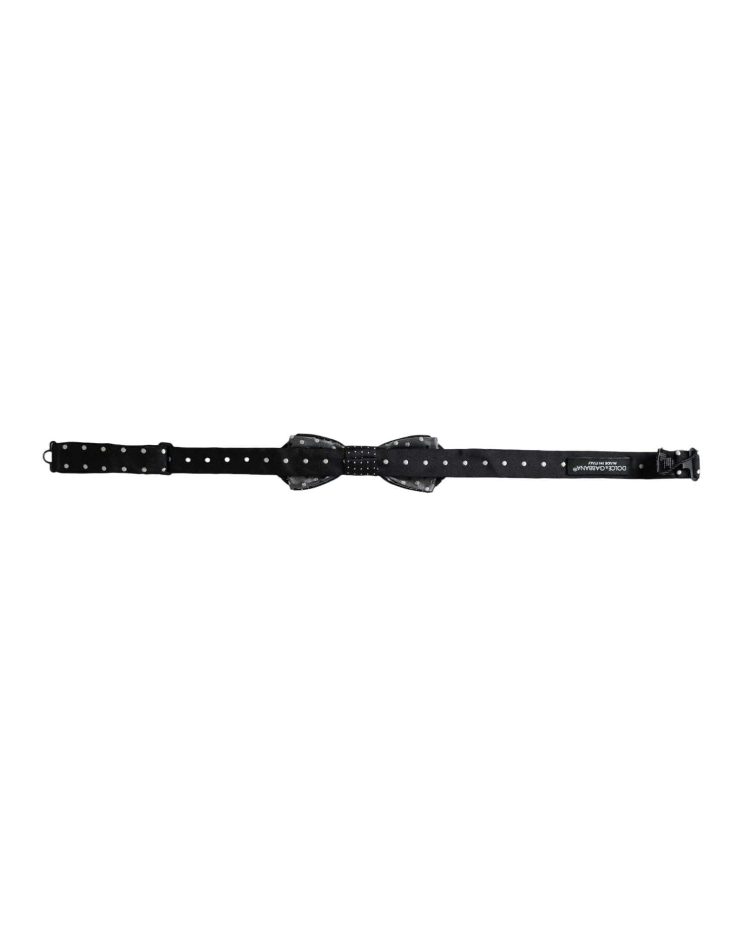 Dolce & Gabbana Black Silk Polka Dot Adjustable Neck Men Papillon Bow Tie Curated Luxury Accessories by Orvyn