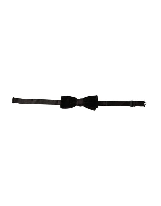 Dolce & Gabbana Black Velvet Cotton Adjustable Neck Men Bow Tie Curated Luxury Accessories by Orvyn