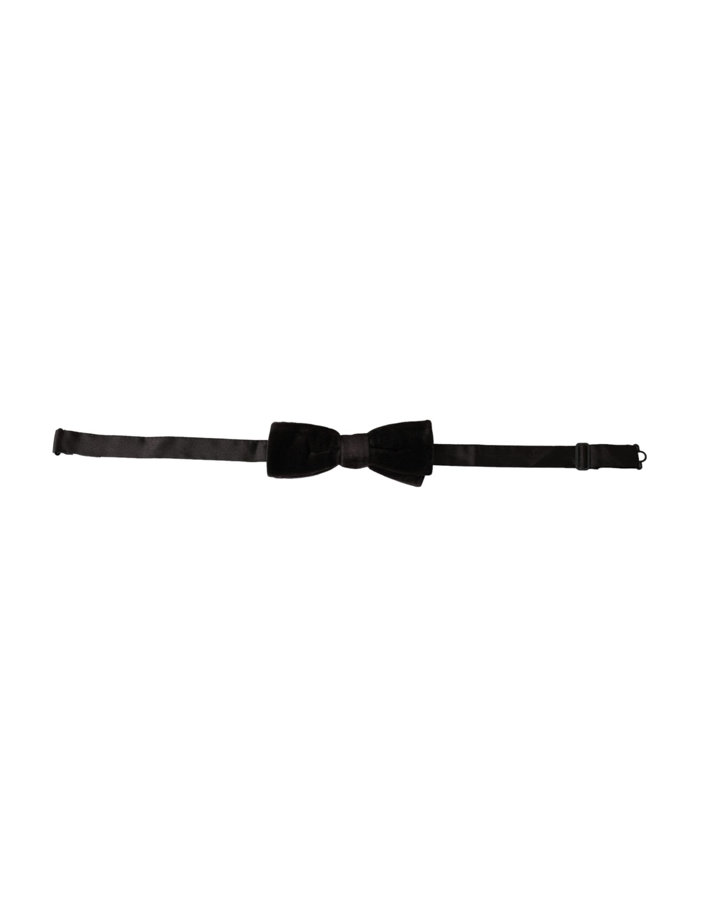 Dolce & Gabbana Black Velvet Cotton Adjustable Neck Men Bow Tie Curated Luxury Accessories by Orvyn