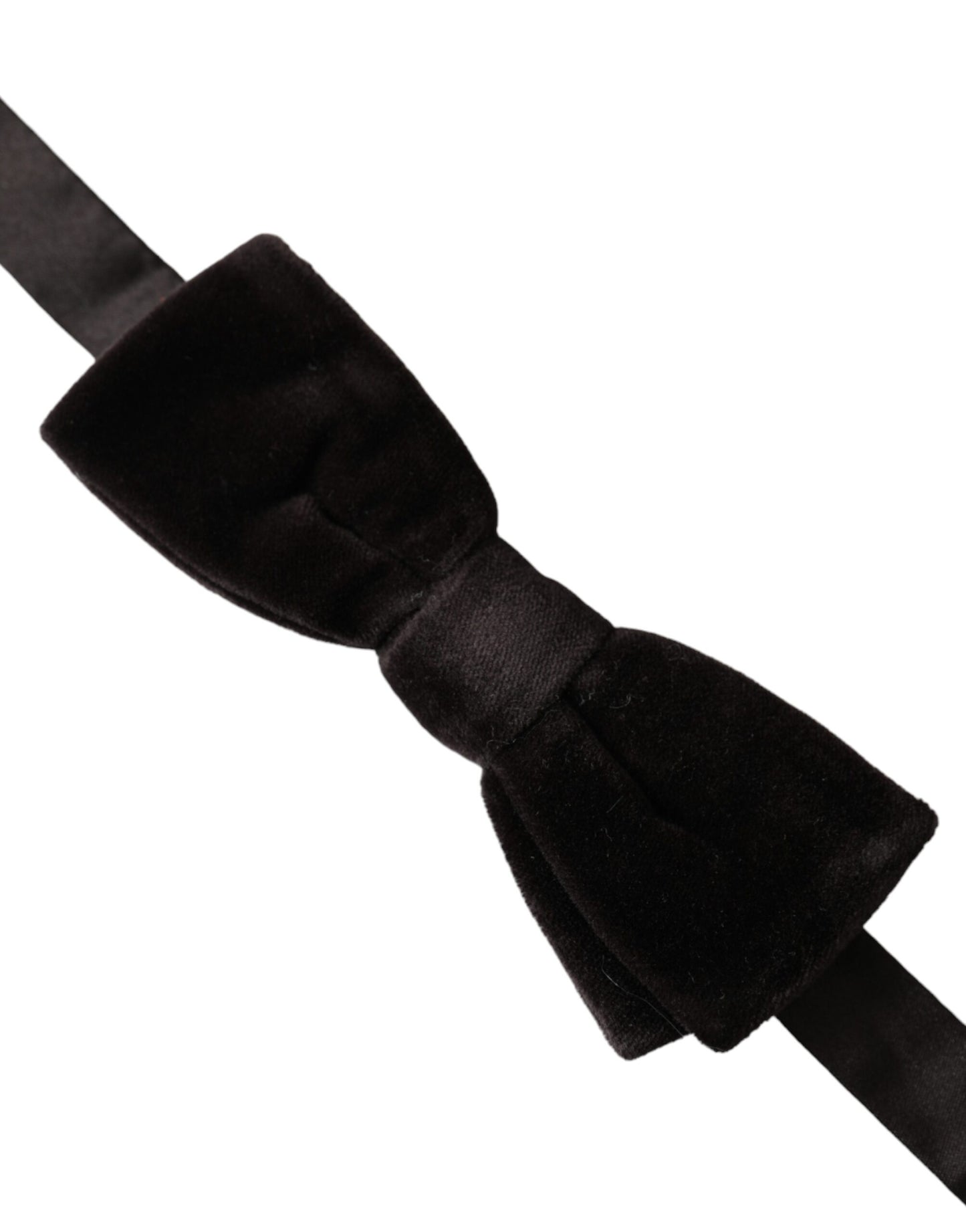 Dolce & Gabbana Black Velvet Cotton Adjustable Neck Men Bow Tie Curated Luxury Accessories by Orvyn
