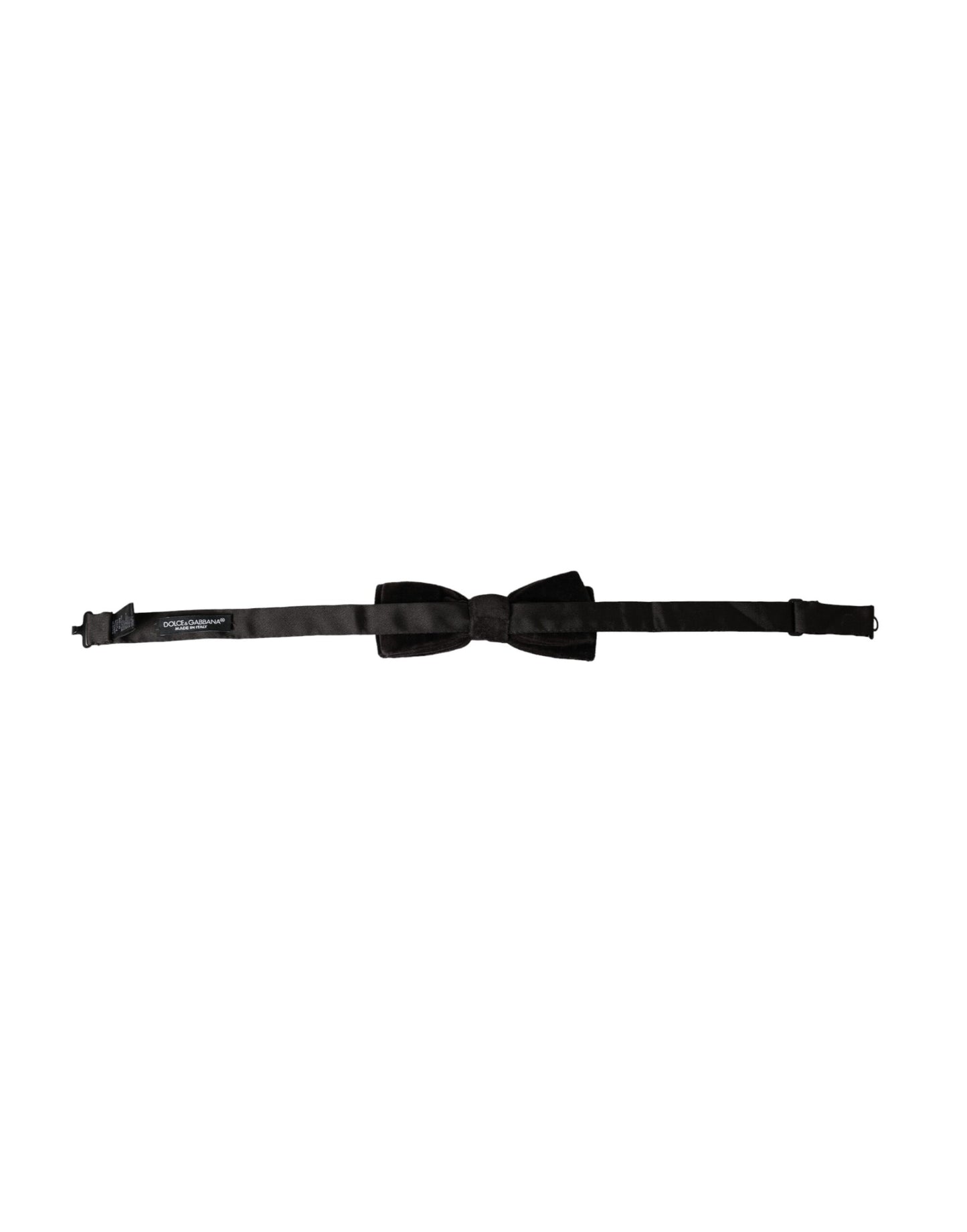 Dolce & Gabbana Black Velvet Cotton Adjustable Neck Men Bow Tie Curated Luxury Accessories by Orvyn