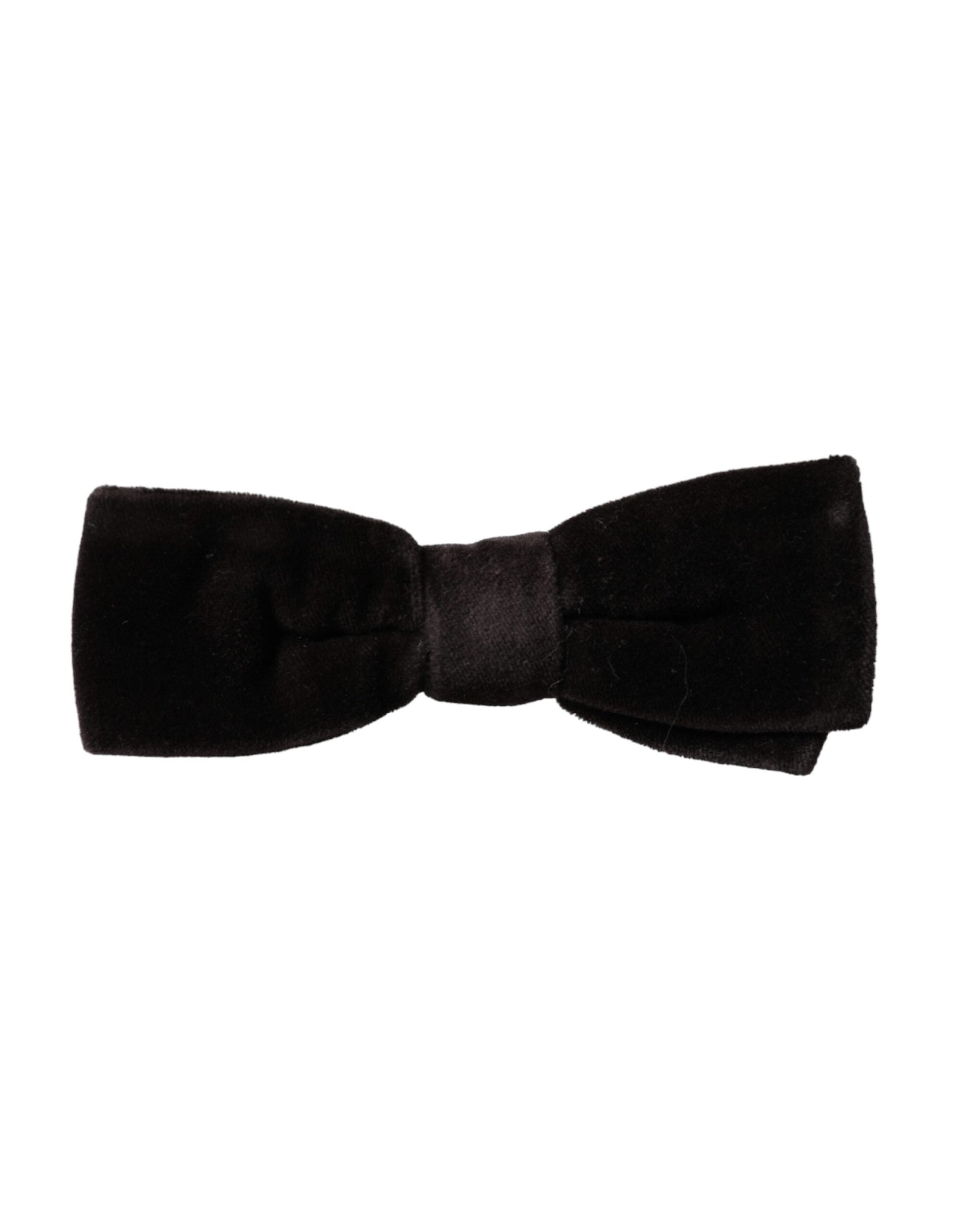 Dolce & Gabbana Black Velvet Cotton Adjustable Neck Men Bow Tie Curated Luxury Accessories by Orvyn