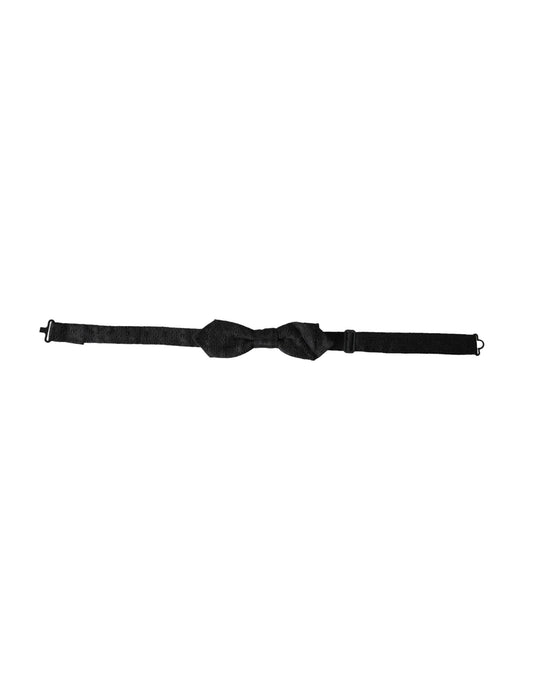 Dolce & Gabbana Black Silk Fantasy Adjustable Neck Men Bow Tie Curated Luxury Accessories by Orvyn