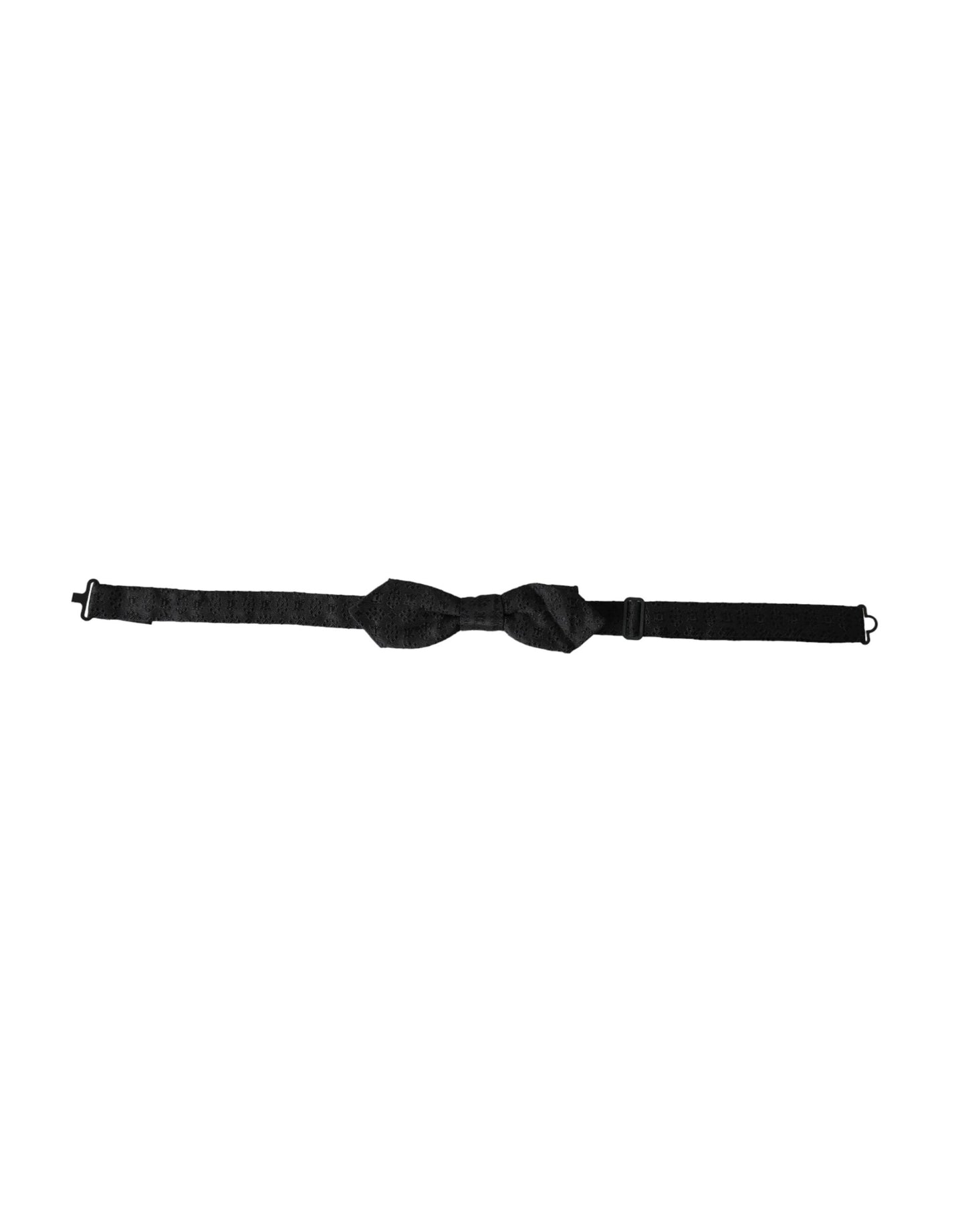 Dolce & Gabbana Black Silk Fantasy Adjustable Neck Men Bow Tie Curated Luxury Accessories by Orvyn