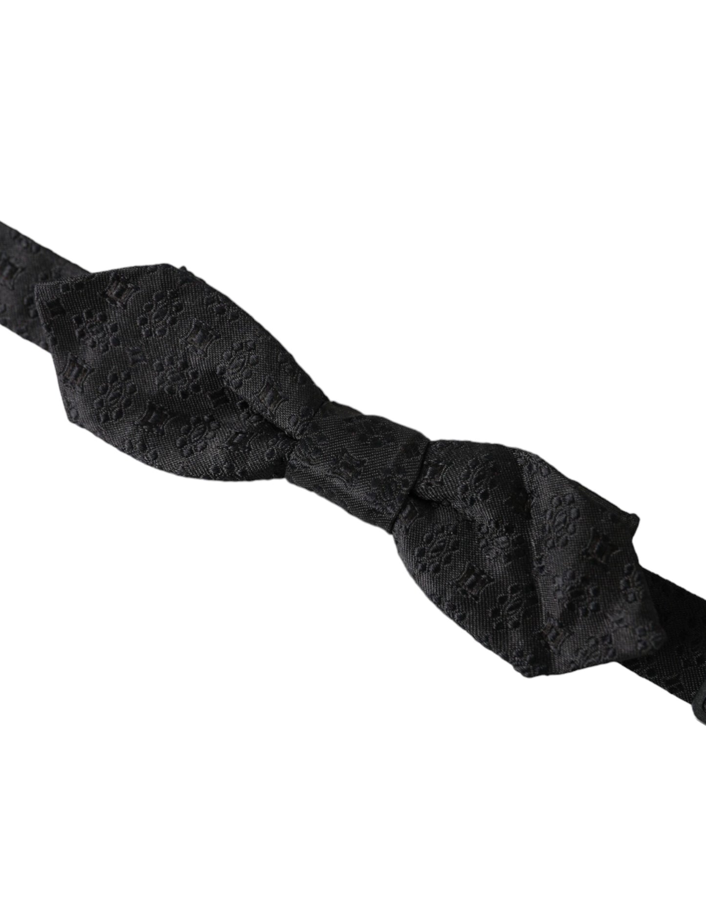 Dolce & Gabbana Black Silk Fantasy Adjustable Neck Men Bow Tie Curated Luxury Accessories by Orvyn