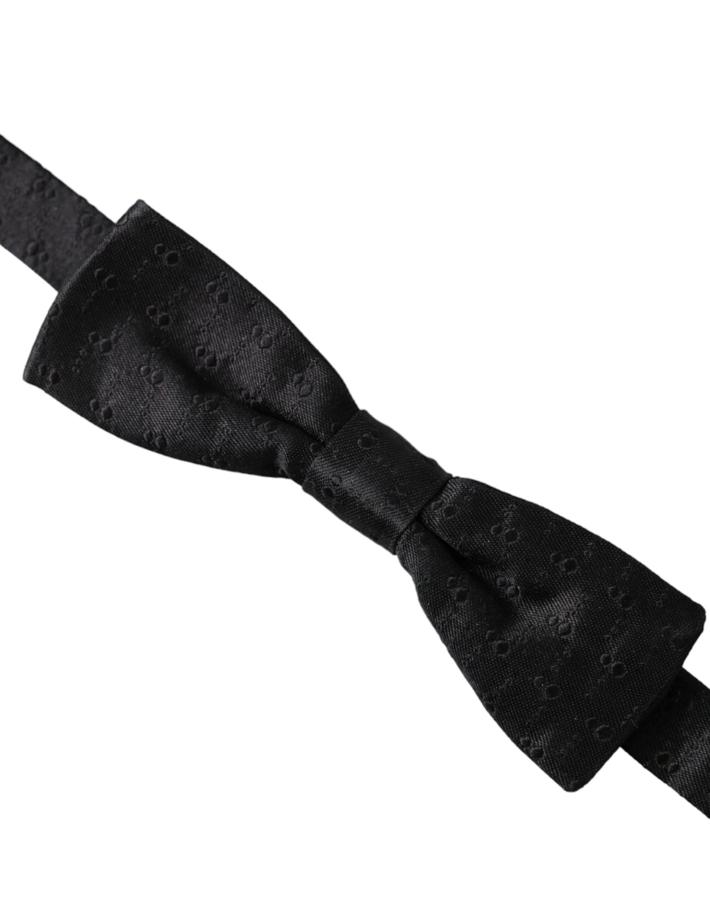 Dolce & Gabbana Black Silk Patterned Adjustable Neck Men Bow Tie Curated Luxury Accessories by Orvyn
