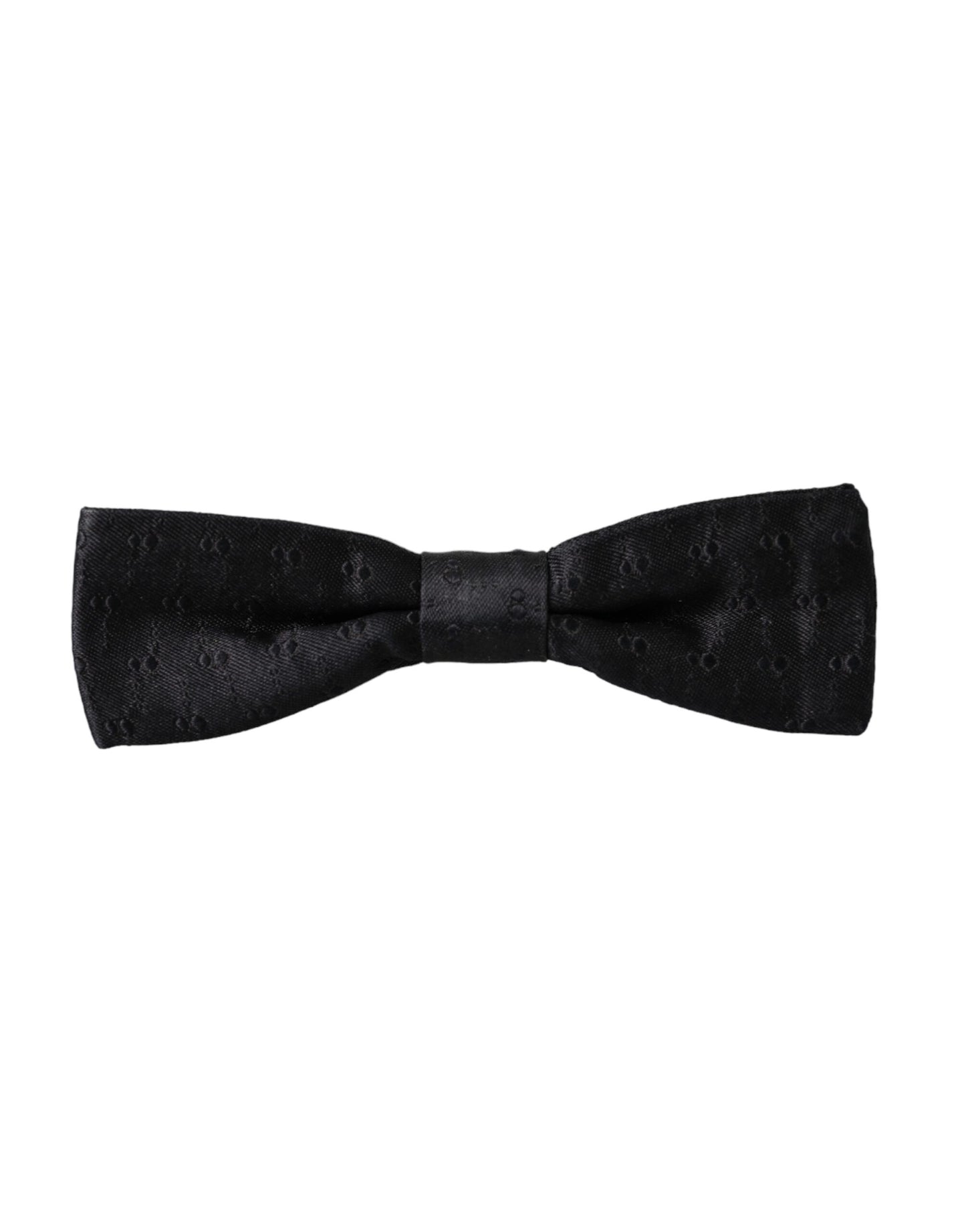 Dolce & Gabbana Black Silk Patterned Adjustable Neck Men Bow Tie Curated Luxury Accessories by Orvyn