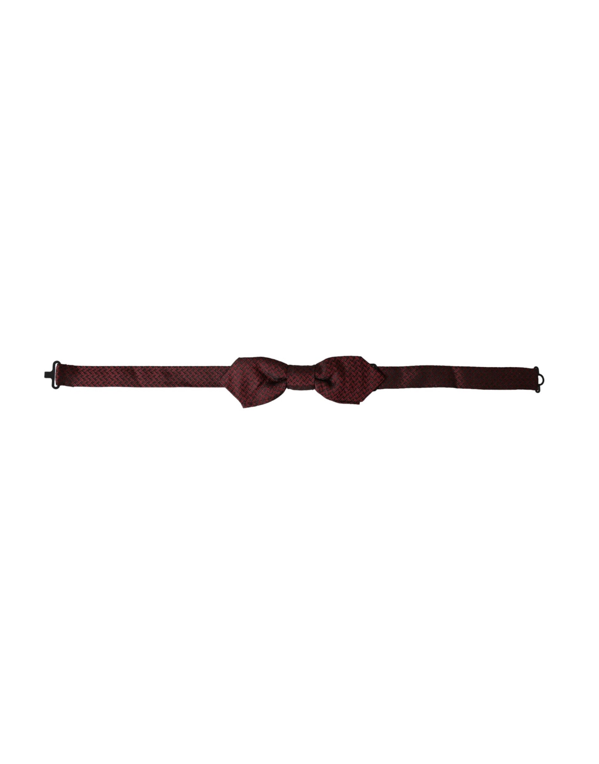 Dolce & Gabbana Red Silk Fantasy Adjustable Neck Men Bow Tie Curated Luxury Accessories by Orvyn