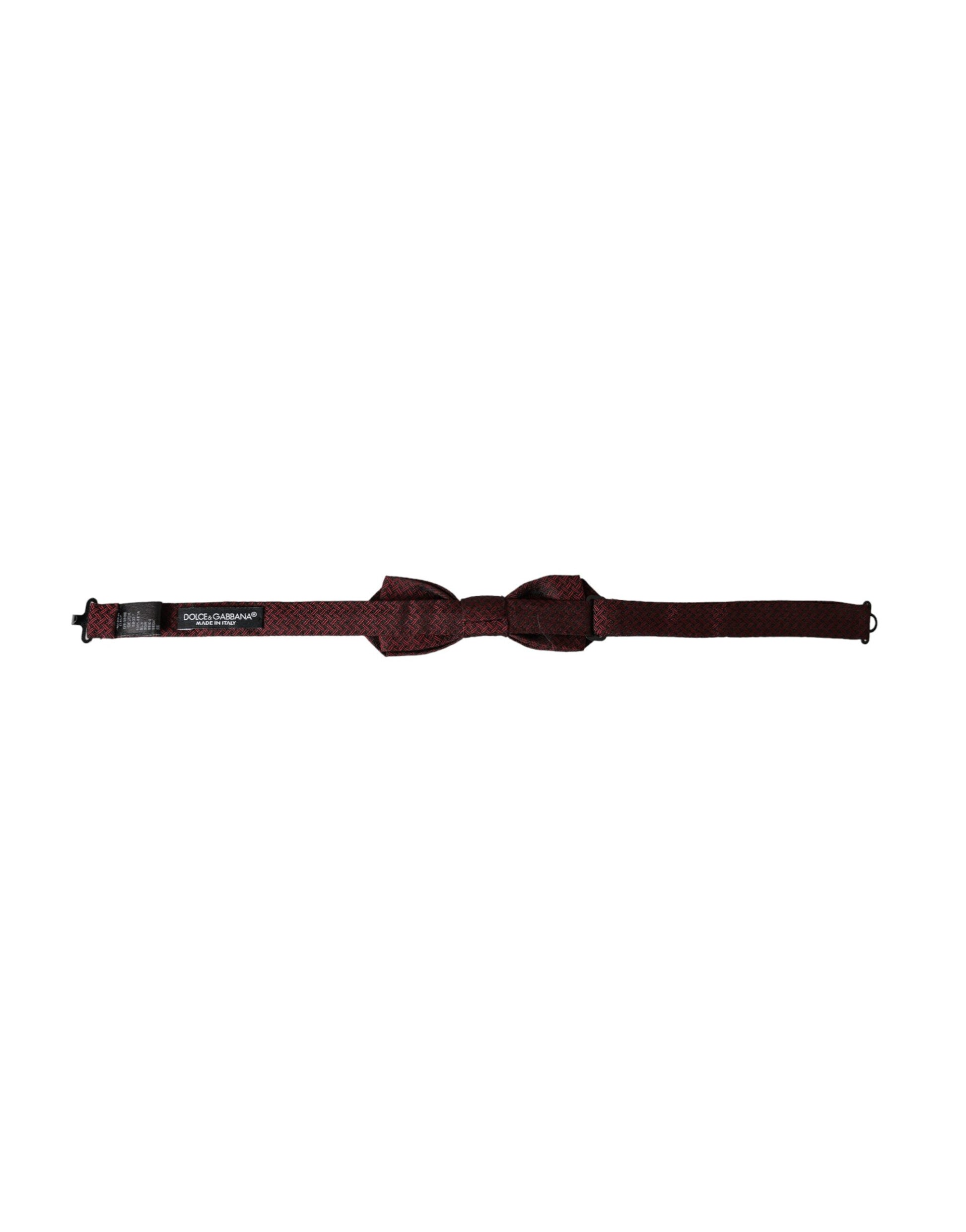 Dolce & Gabbana Red Silk Fantasy Adjustable Neck Men Bow Tie Curated Luxury Accessories by Orvyn