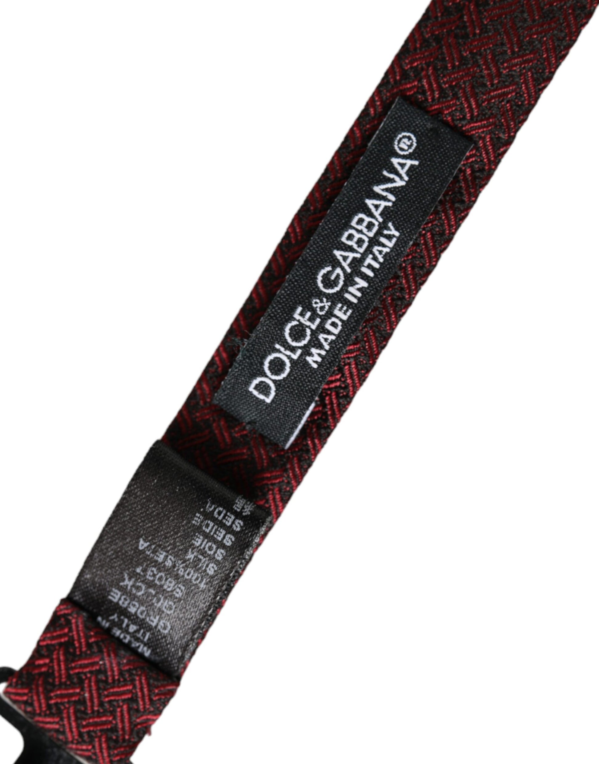 Dolce & Gabbana Red Silk Fantasy Adjustable Neck Men Bow Tie Curated Luxury Accessories by Orvyn