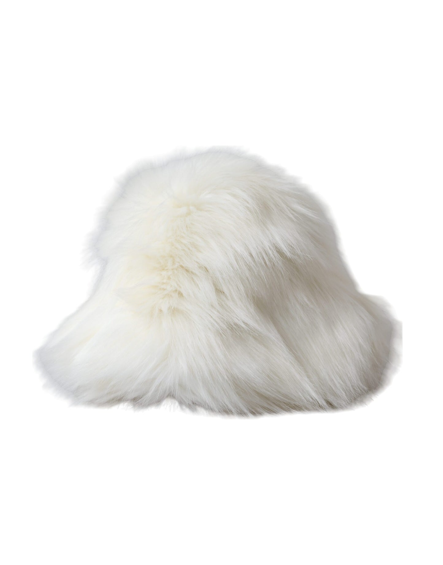 Dolce & Gabbana White Acrylic Fur Womens Bucket Hat Curated Luxury Accessories by Orvyn