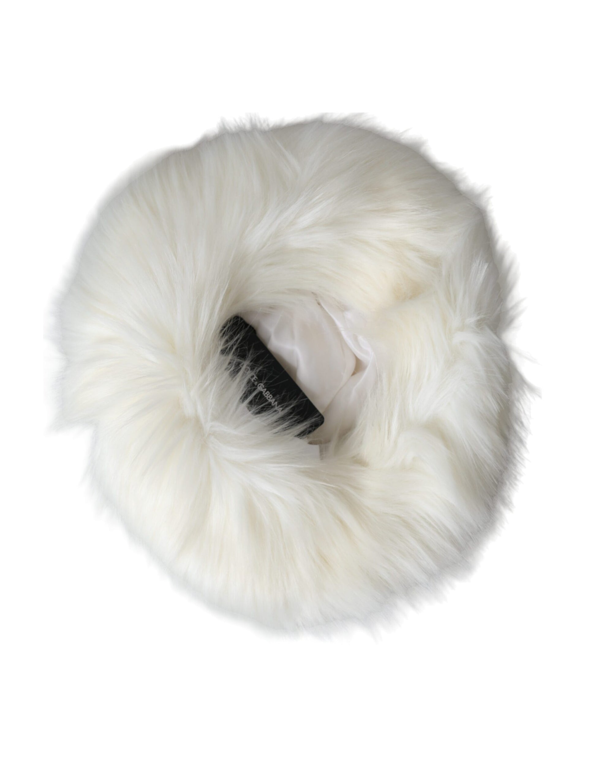 Dolce & Gabbana White Acrylic Fur Womens Bucket Hat Curated Luxury Accessories by Orvyn