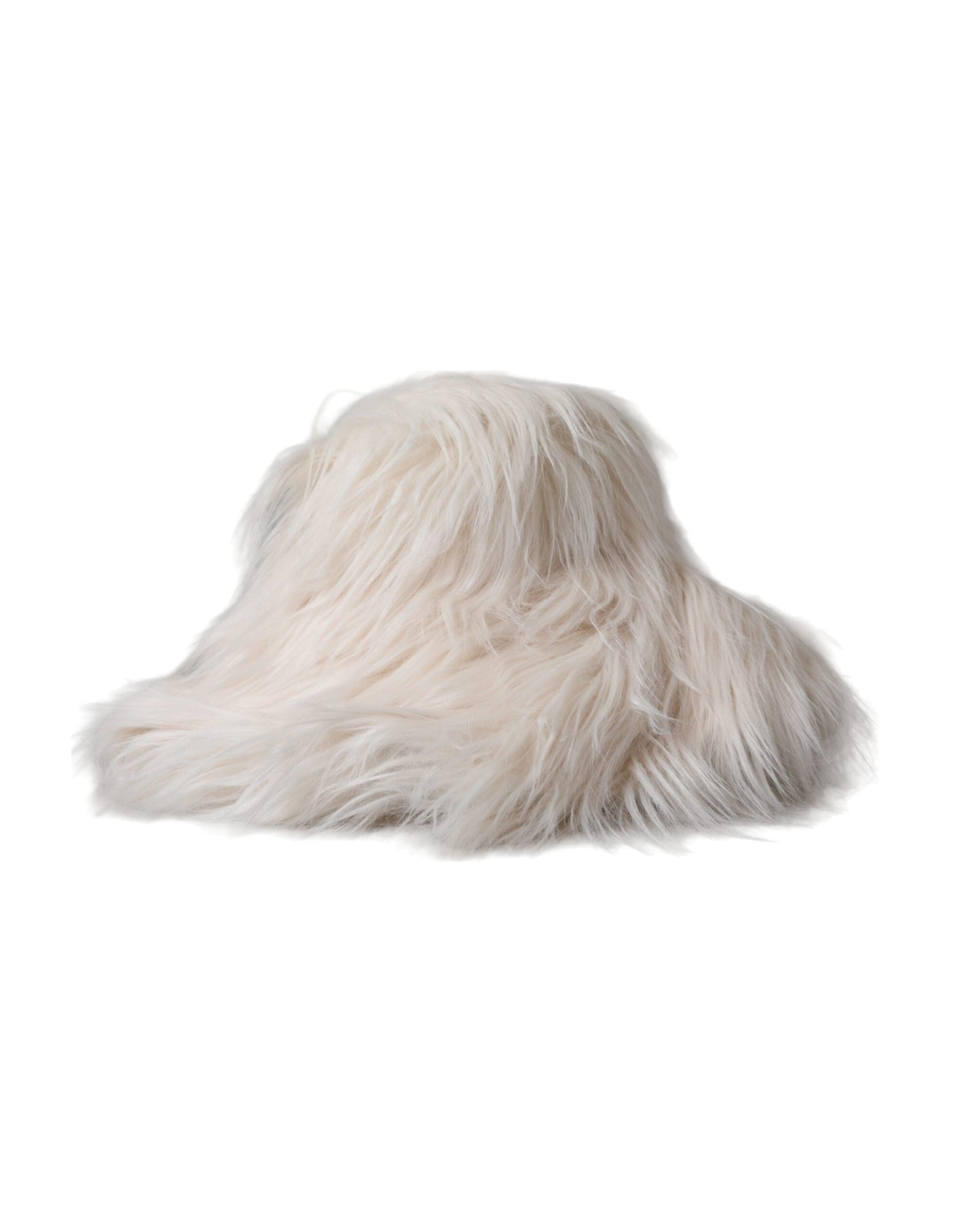 Dolce & Gabbana Off White Acrylic Fur Womens Bucket Hat Curated Luxury Accessories by Orvyn