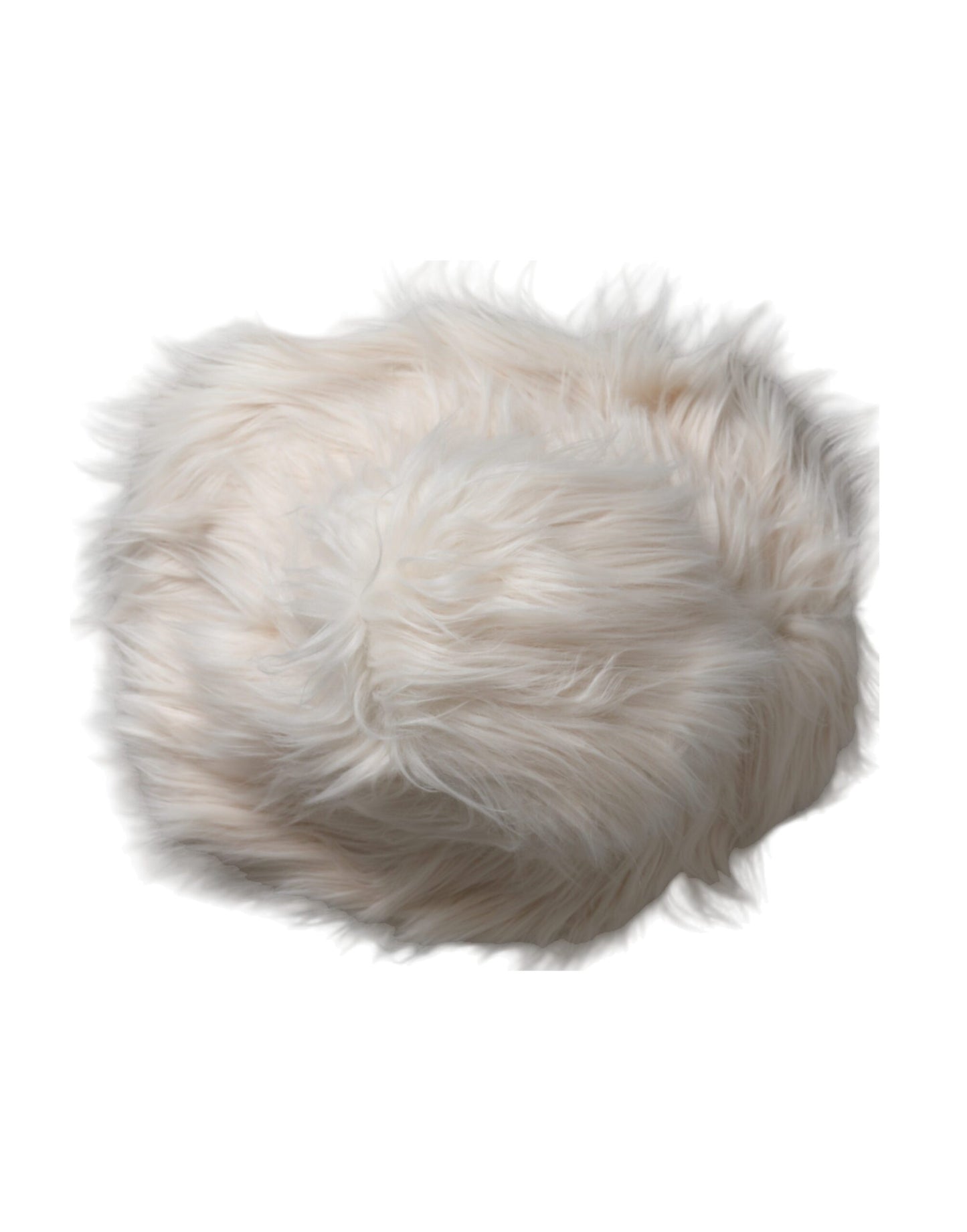 Dolce & Gabbana Off White Acrylic Fur Womens Bucket Hat Curated Luxury Accessories by Orvyn
