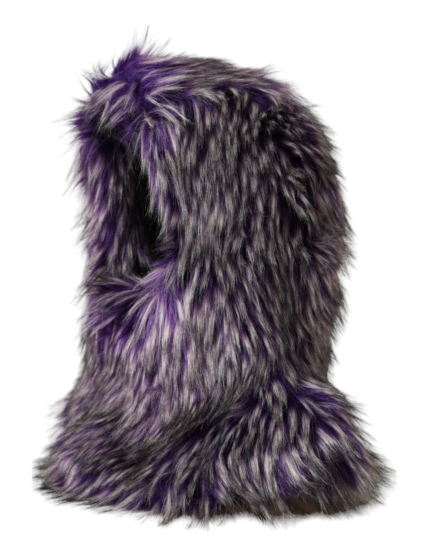 Dolce & Gabbana Purple Faux Fur Whole Head Wrap Hat Curated Luxury Accessories by Orvyn