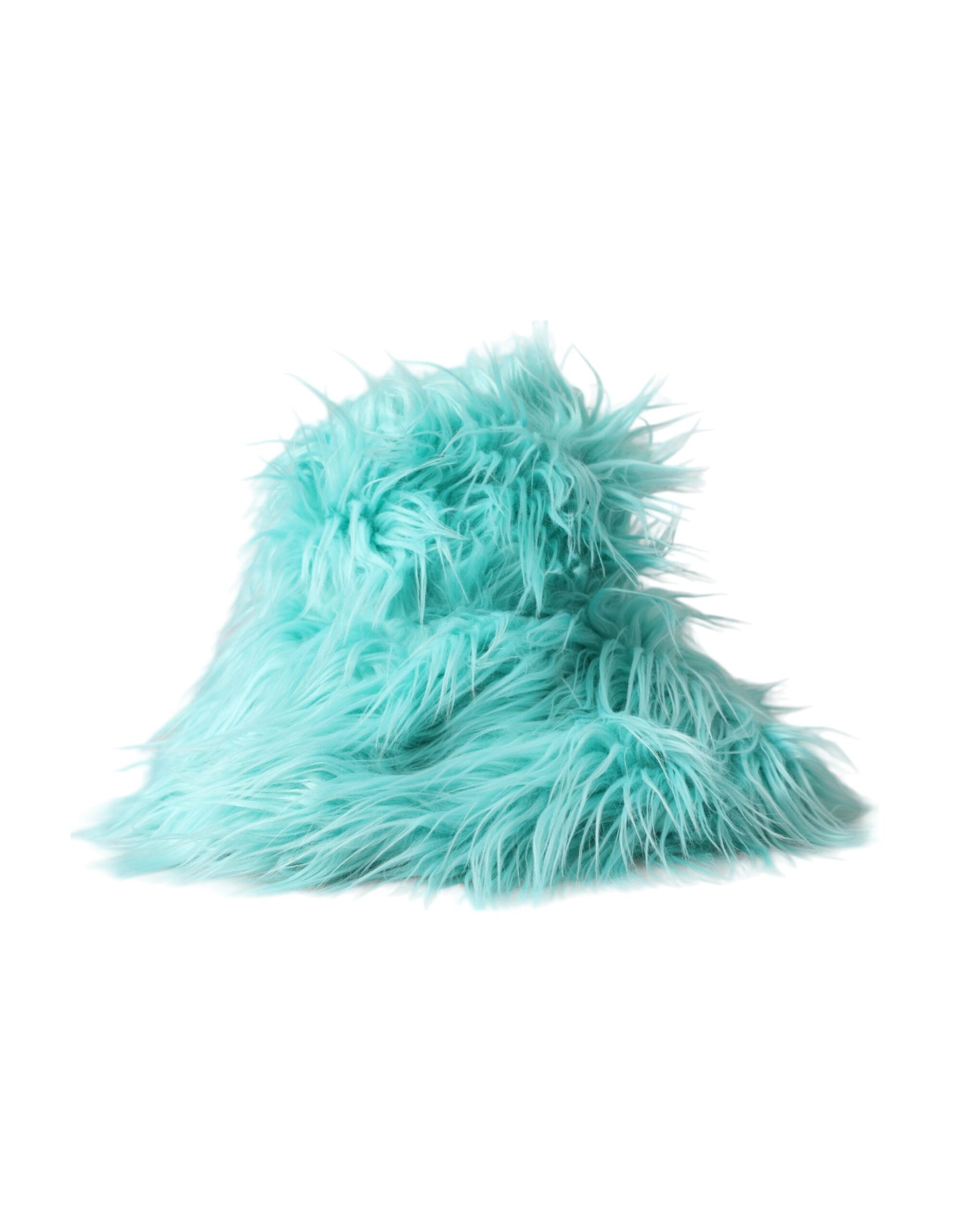 Dolce & Gabbana Mint Green Acrylic Fur Womens Bucket Hat Curated Luxury Accessories by Orvyn