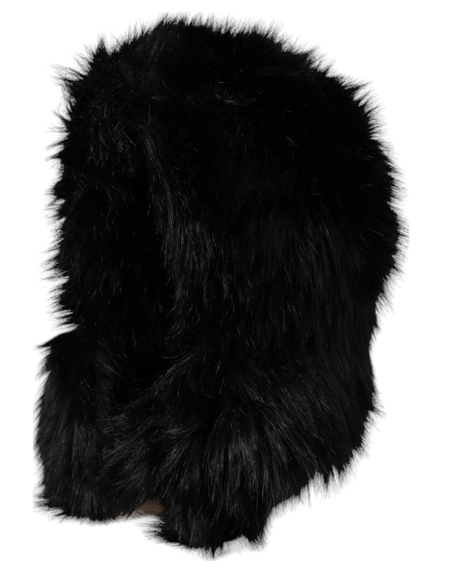 Dolce & Gabbana Black Faux Fur Whole Head Wrap Hat Curated Luxury Accessories by Orvyn