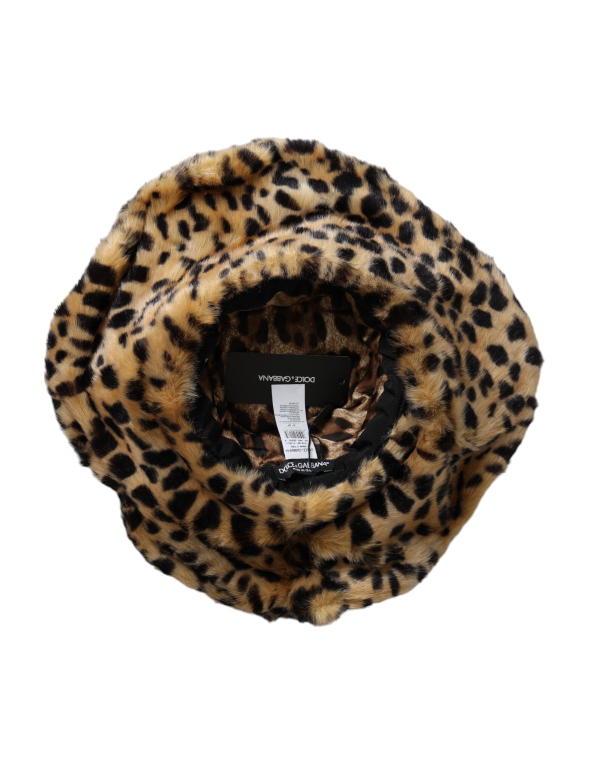 Dolce & Gabbana Brown Leopard Fur Women Bucket Hat Curated Luxury Accessories by Orvyn
