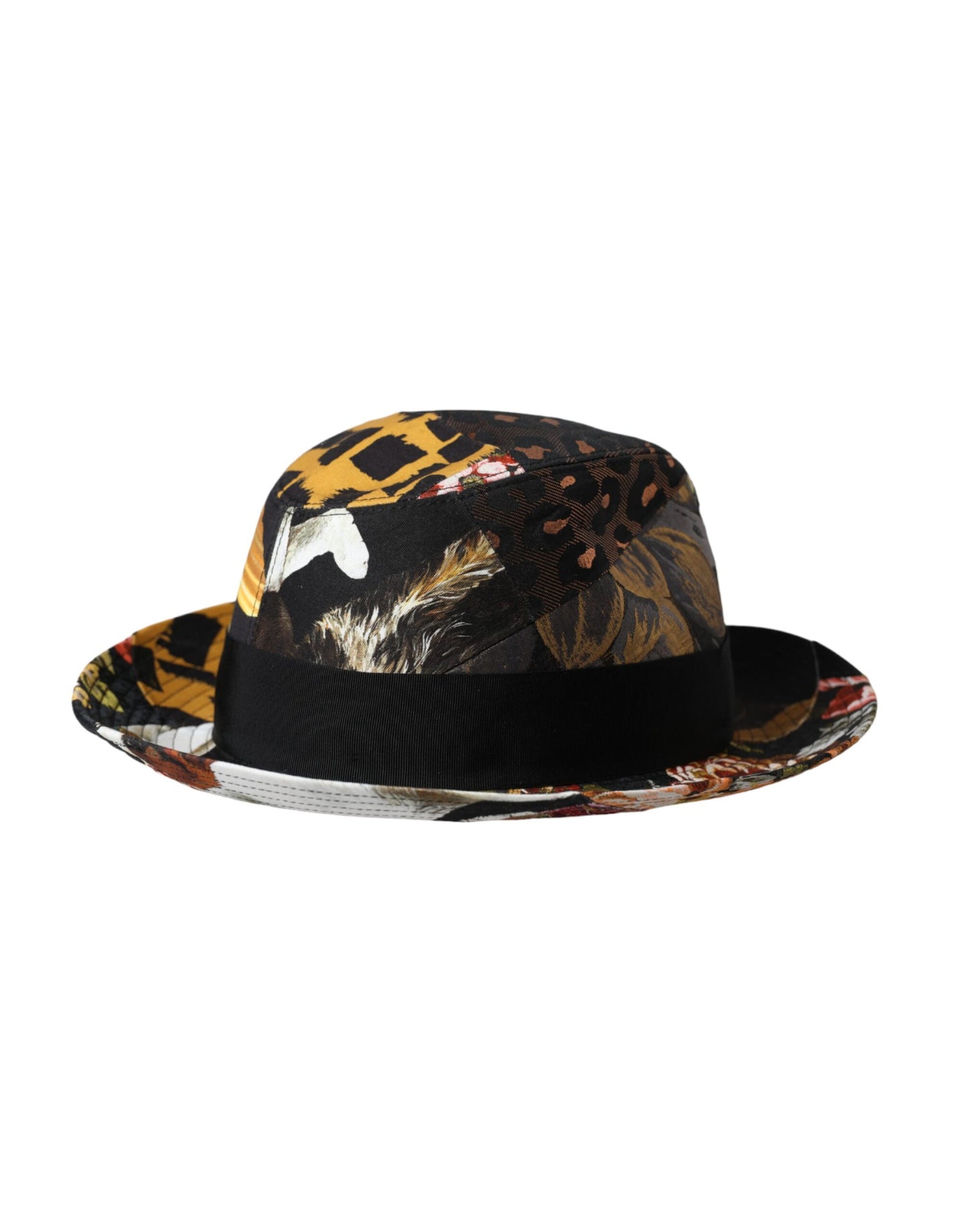 Dolce & Gabbana Multicolor Patchwork Women Fedora Wide Brim Hat Curated Luxury Accessories by Orvyn