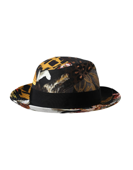 Dolce & Gabbana Multicolor Patchwork Women Fedora Wide Brim Hat Curated Luxury Accessories by Orvyn