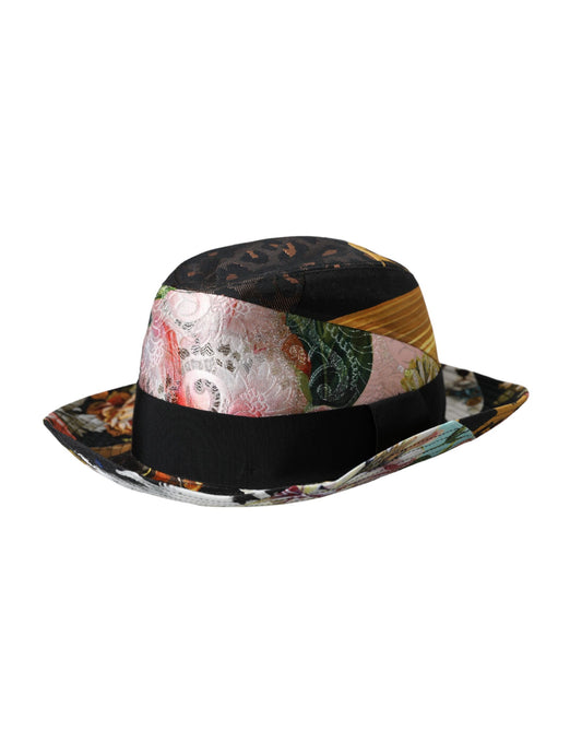 Dolce & Gabbana Multicolor Patchwork Women Fedora Wide Brim Hat Curated Luxury Accessories by Orvyn