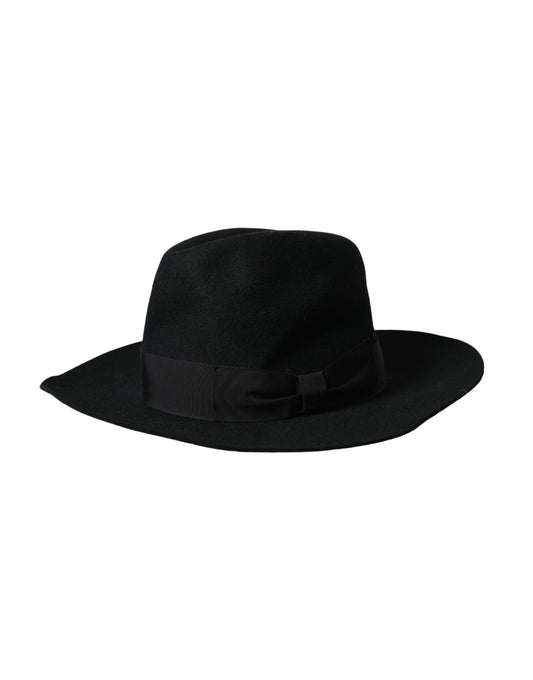 Dolce & Gabbana Black Rabbit Fedora Trilby Women Hat Curated Luxury Accessories by Orvyn