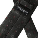 Dolce & Gabbana Dark Gray 100% Silk Fantasy Adjustable Men Tie Curated Luxury Accessories by Orvyn
