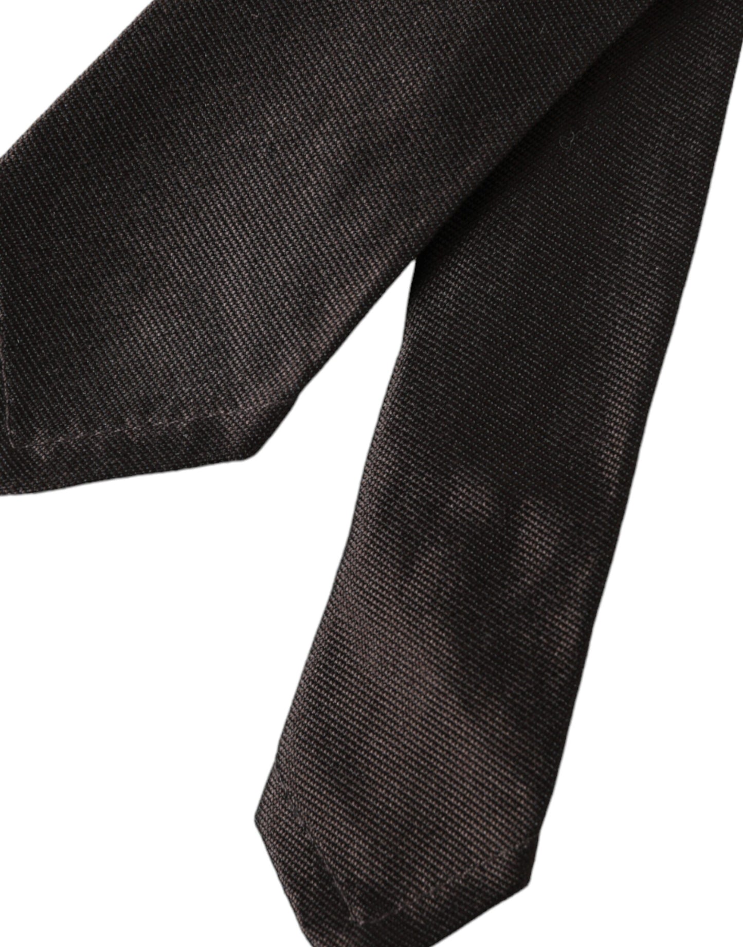 Dolce & Gabbana Brown Solid 100% Silk Adjustable Tie Curated Luxury Accessories by Orvyn