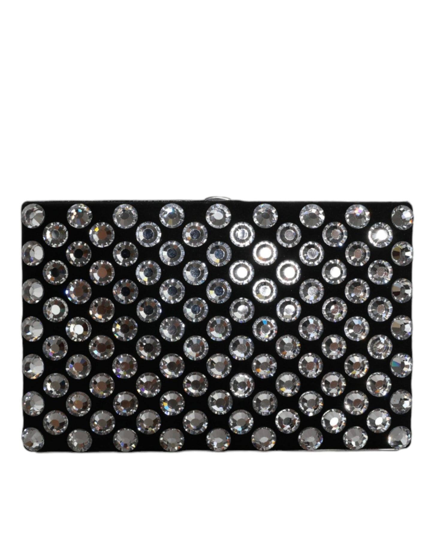 Dolce & Gabbana Black Velvet Crystal Clutch Evening Party Purse Bag Curated Luxury Accessories by Orvyn