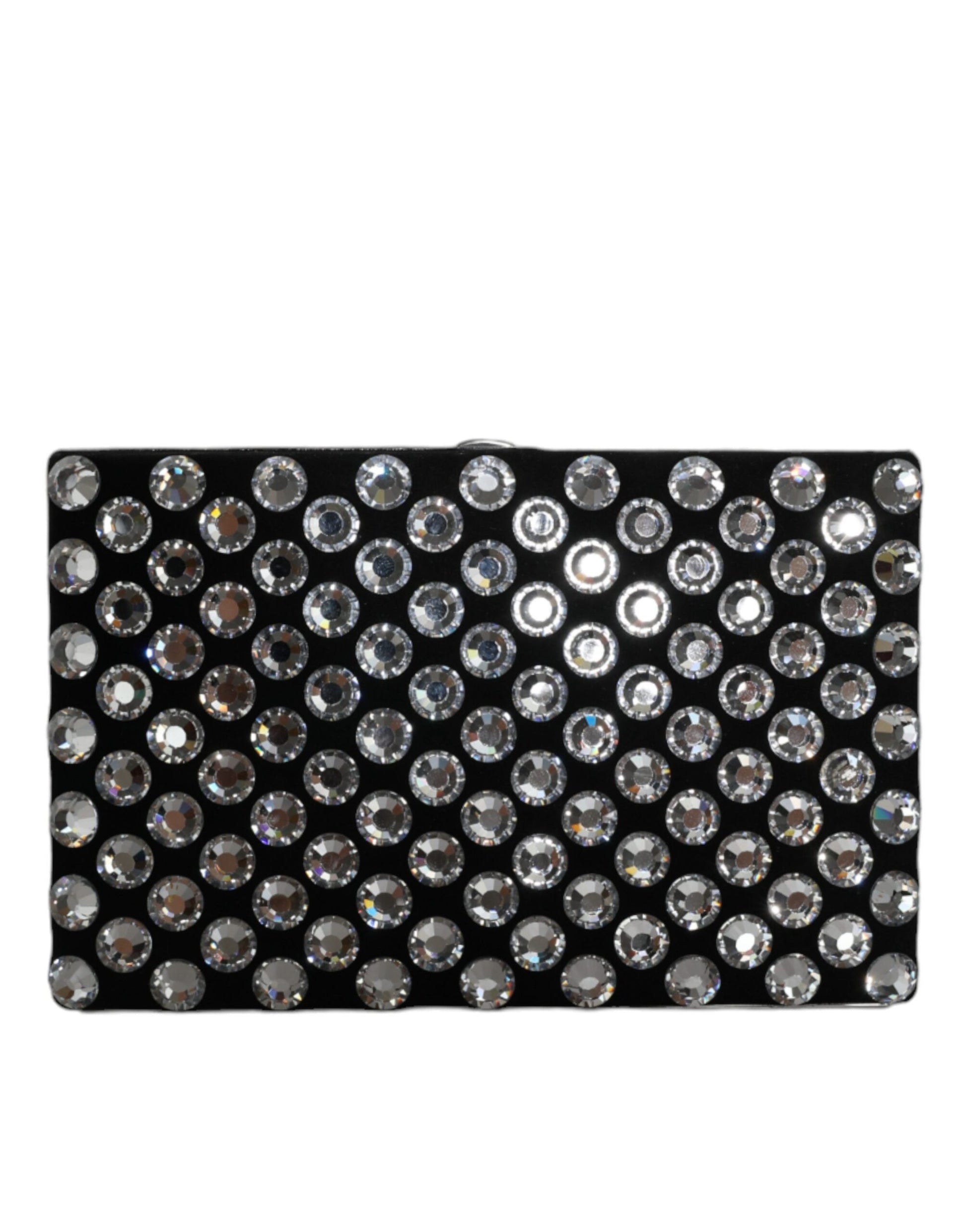 Dolce & Gabbana Black Velvet Crystal Clutch Evening Party Purse Bag Curated Luxury Accessories by Orvyn
